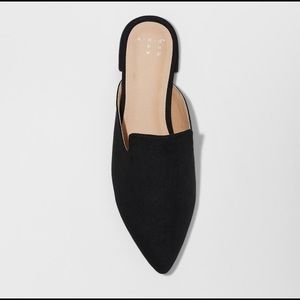 Pointed Toe Faux Suede Mules